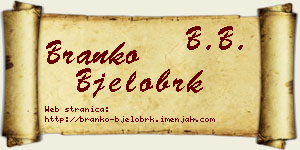 Branko Bjelobrk vizit kartica